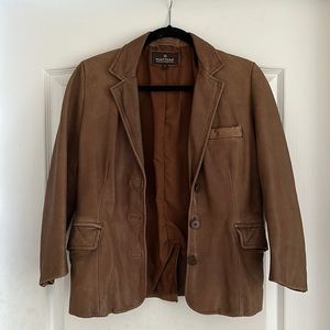Authentic Vintage Brown Leather Blazer